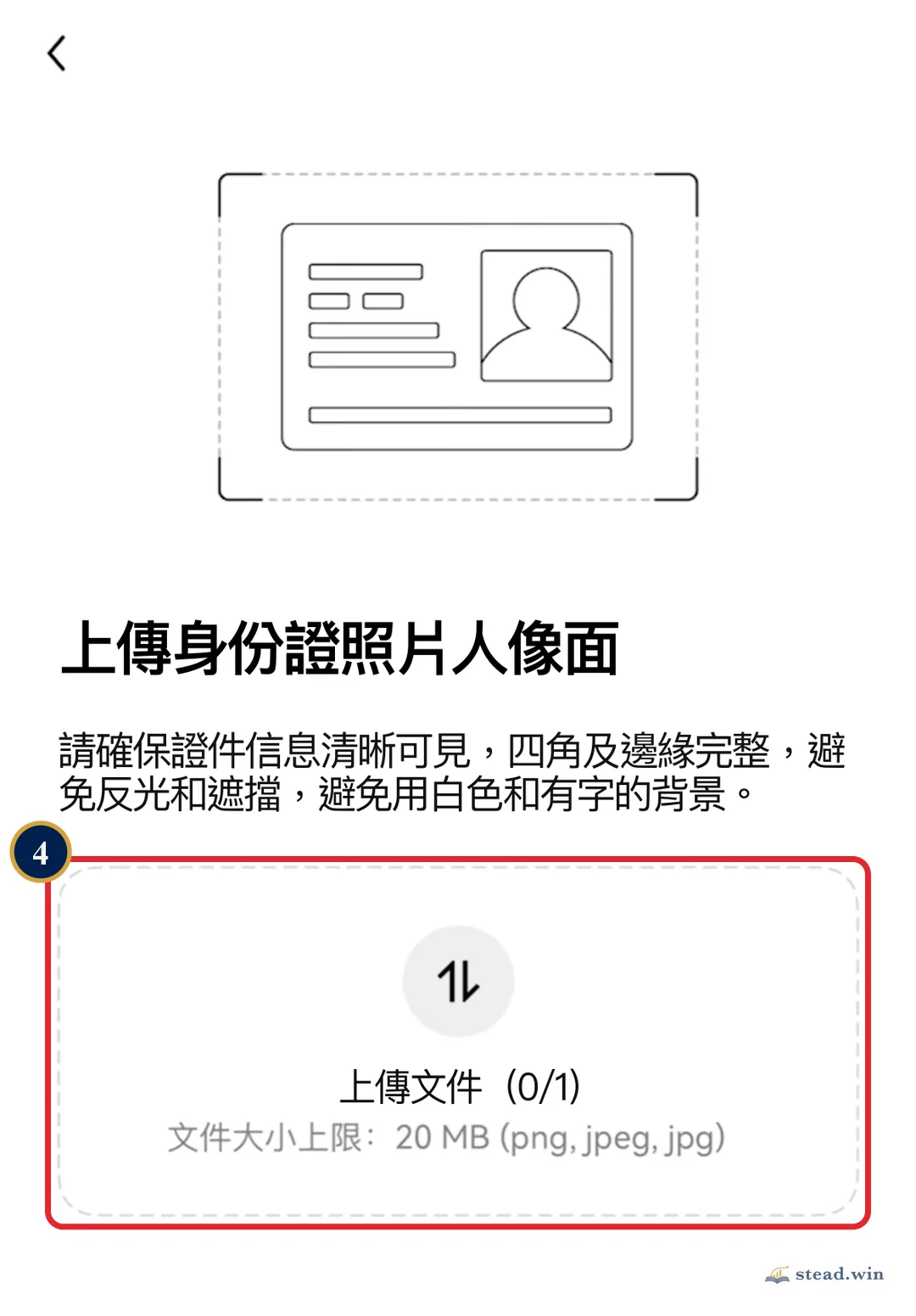 OKX「上傳身份證照片人像面」畫面，紅框標出上傳文件區塊